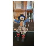 Vintage Clown Marionette Puppet on Wooden Swing