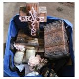 Decorative Cross, Faux Chest, Mason Jars, Florals
