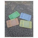 Tupperware Sectioned Plastic Tray Set of Four
