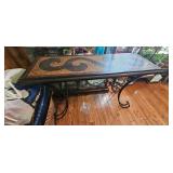 Rectangular Metal Table With Mosaic Top