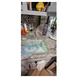 Clear Pressed Glass Serving Trays and Bowls