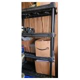 Black Plastic 4-Tier Storage Shelving Unit