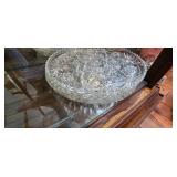 Cut Glass Round Serving Trays