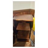 Three-Tier Wooden Shelf Unit with Wear