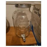 Glass Beverage Dispenser With Metal Spigot