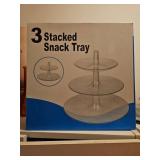 Three-Tier Stacked Plastic Snack Tray