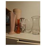 Glass and Ceramic Vases, Set of 6