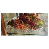 Pressed Glass Fruit Compote with Faux Grapes