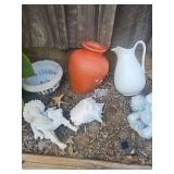 Garden Decor Assortment: Pitcher, Vase, Statues