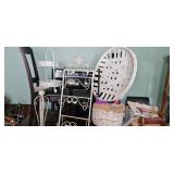Decorative White Metal and Wicker Home Decor Lot