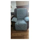 Blue Quilted Recliner Chair Cover