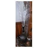 Black Metal Jug with LED Light Branches