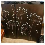 Three-Panel Floral Wall Art Decor