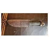 Fixed Blade Knife With Leather Sheath