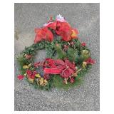 Artificial Christmas Wreaths with Ribbons