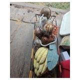 Wire Basket With Rustic Bells and Faux Gourd