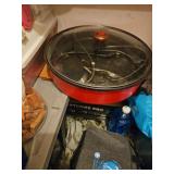 Red Electric Skillet and Hand Mixer Set