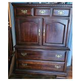 Traditional Wood Armoire With Brass Hardware