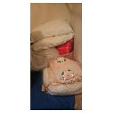 Crochet Blanket and Mixed Pillows Assortment