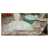 Pyrex Mixing Bowl, Divided Dish, Mug Set