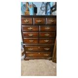 Wooden Chest of Drawers with Brass Handles