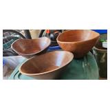 Three Hand-Turned Wooden Bowls