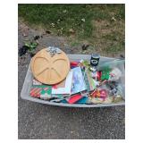 Sterilite Bin With Assorted Household Items
