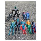 9 Mixed Action Figures, DC & Marvel