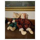 Cloth Bunnies in Holiday Pajamas