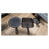 Three Cast Iron Skillets