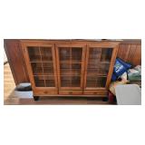 Wood and Glass Display Cabinet with Drawers