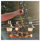 Wagon Wheel Style 4-Light Hanging Chandelier