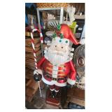 Large Decorative Santa Claus Figure with Candy Can