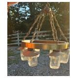 Brass Chandelier With Mason Jar Shades