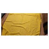 Yellow Woven Bedspread with Fringed Edges