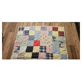 Patchwork Quilt With Floral Backing