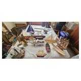 Nautical Ship Models and Clock