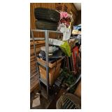 Metal Garage Shelf With Mixed Household Contents