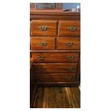 Five-Drawer Wooden Dresser with Brass Pulls