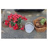 Wicker Baskets and Wooden Trivet Lot