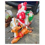 Santa Claus Sleigh and Reindeer Lighted Display