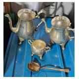 Silver Plate Tea and Coffee Service with Spoon