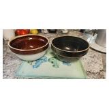Two Glazed Ceramic Bowls