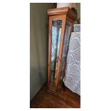 Tall Wood and Glass Display Cabinet