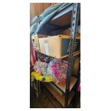 Metal Shelf With Cardboard Box and Decor Items