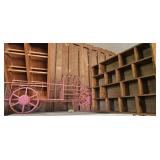 Wooden Shadow Boxes and Red Wire Tractor Decor