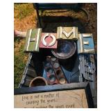 Decorative HOME Sign, Glass Vase, Candle Holder