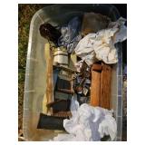 Lot: Camera, Toy Cars, Boots, Wood