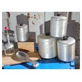 Aluminum Kitchen Canisters And Recipe Box Set