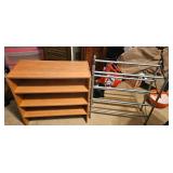 Wooden Shoe Shelf and Metal Shoe Rack